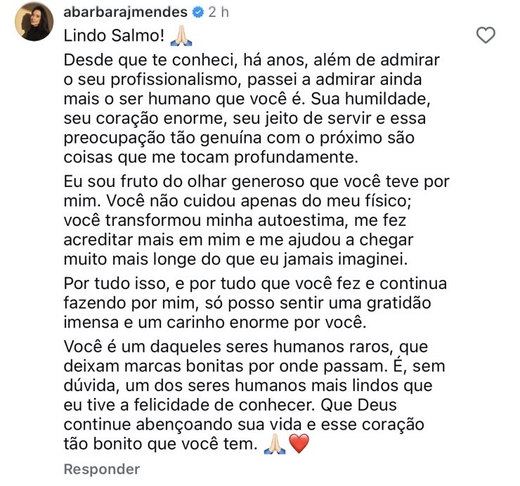 Depoimento de paciente do Instituto Carla Ferraz