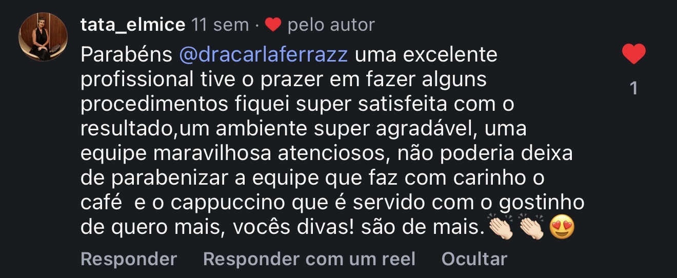 Depoimento de paciente do Instituto Carla Ferraz
